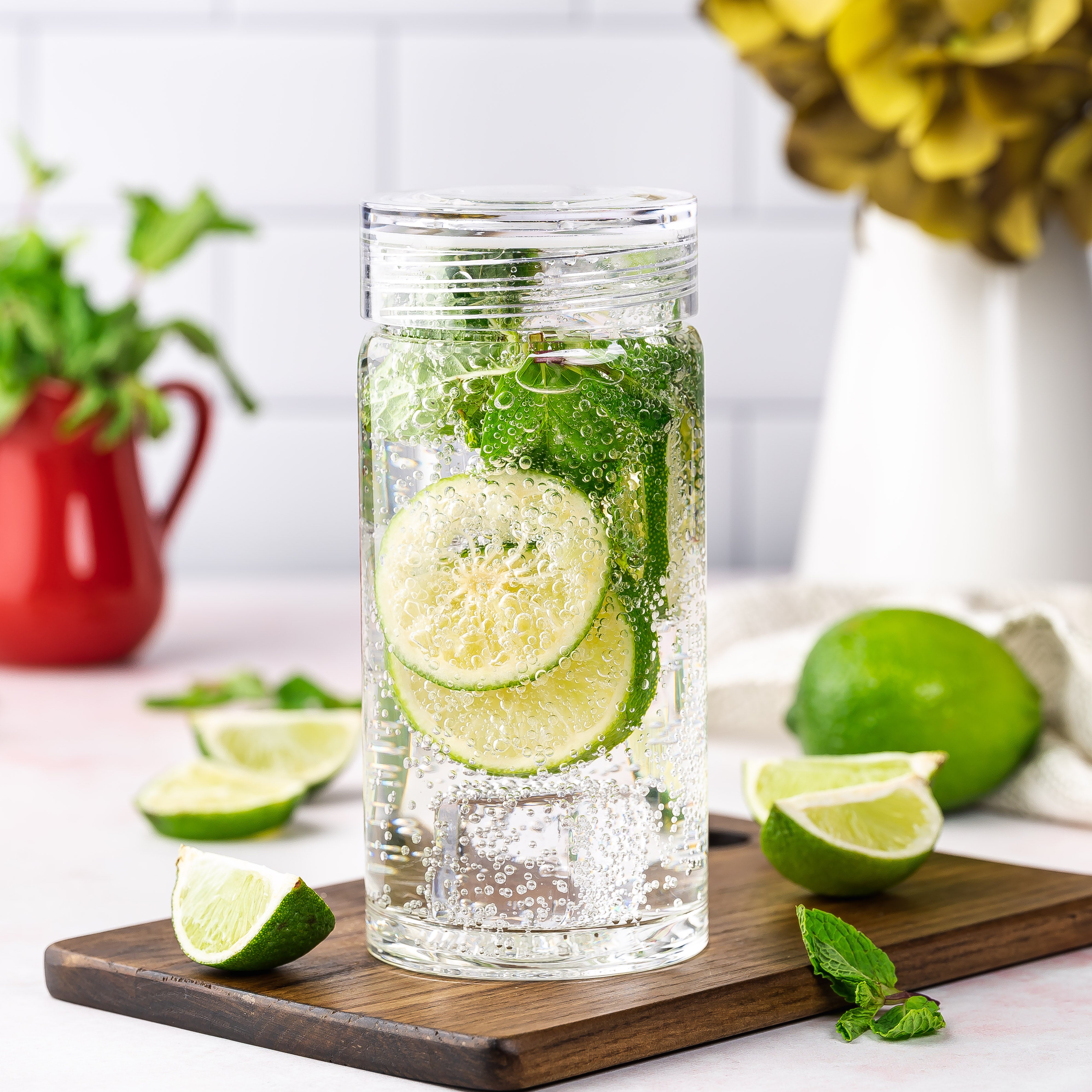 Skinny Series Glass Bottles Set w/ Crystal Clear Lids, 10 oz | VAS