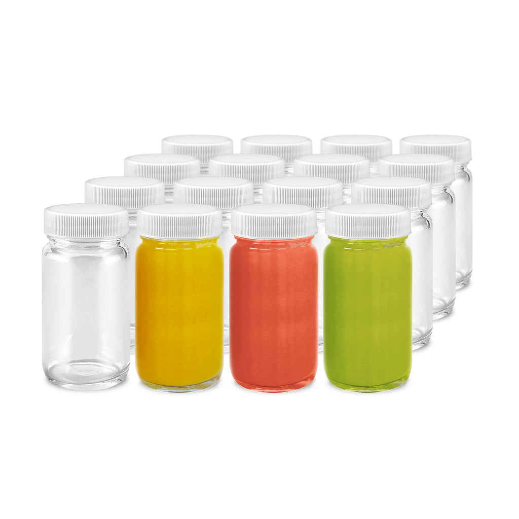  8 oz Juice Bottles with Caps for Juicing (12 pack) - Reusable  Clear Empty Plastic Bottles - 8 Oz Drink Containers for Mini Fridge, Juicer  Shots - Mini Water Bottles 